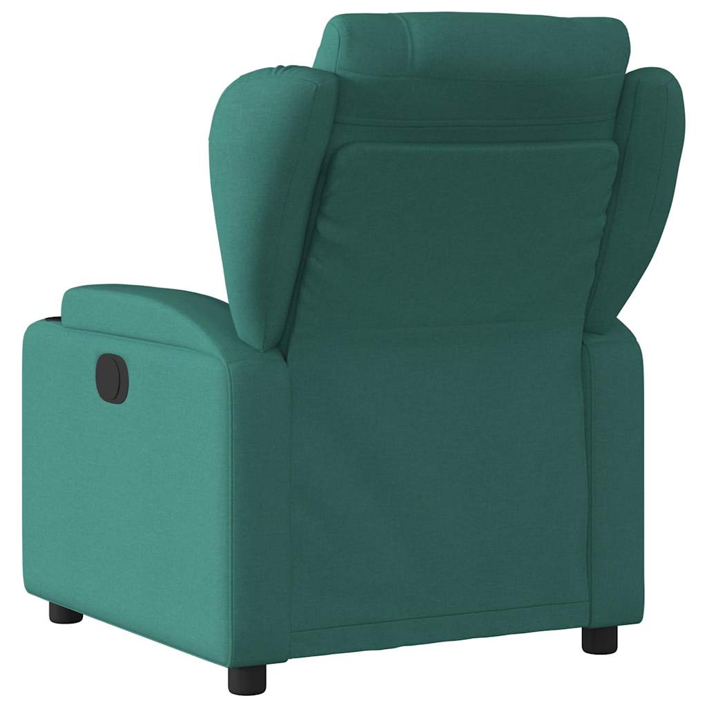 Električni naslonjač od tkanine tamnozeleni