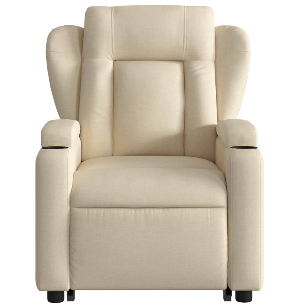Električni naslonjač na podizanje od tkanine krem