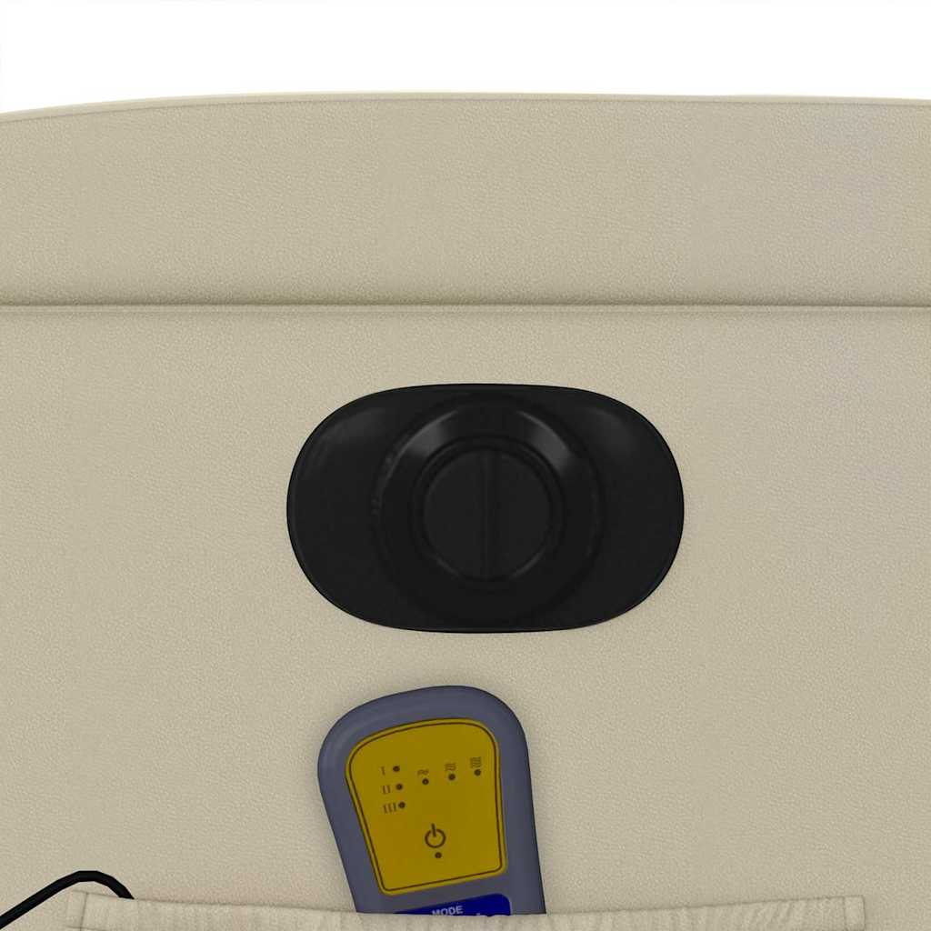Električni masažni naslonjač od umjetne kože krem