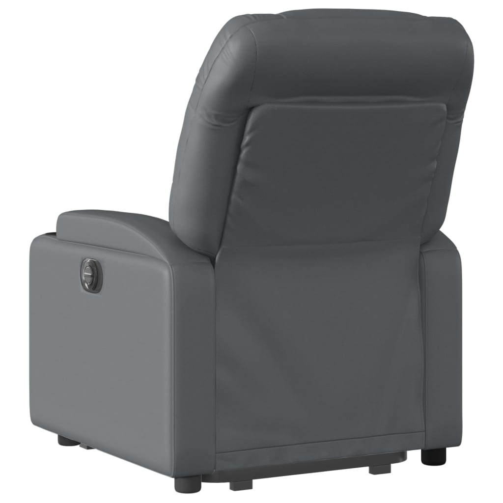 Naslonjač na podizanje od umjetne kože siva