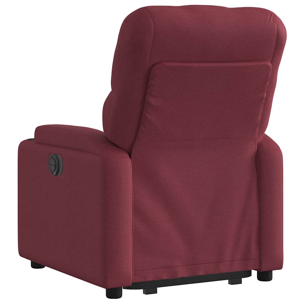 Električni naslonjač na podizanje od tkanine boja vina