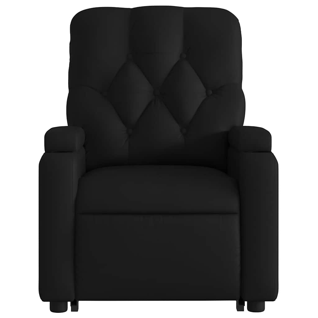 Naslonjač na podizanje od umjetne kože crni