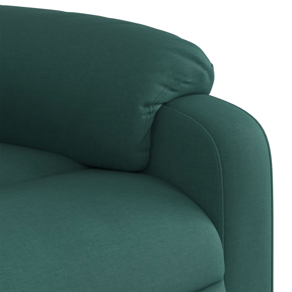 Električni naslonjač na podizanje tkanina tamnozeleni