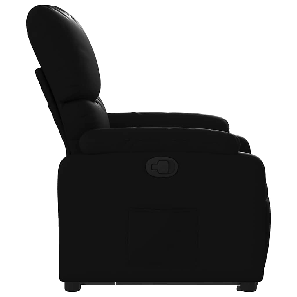 Naslonjač na podizanje od umjetne kože crni