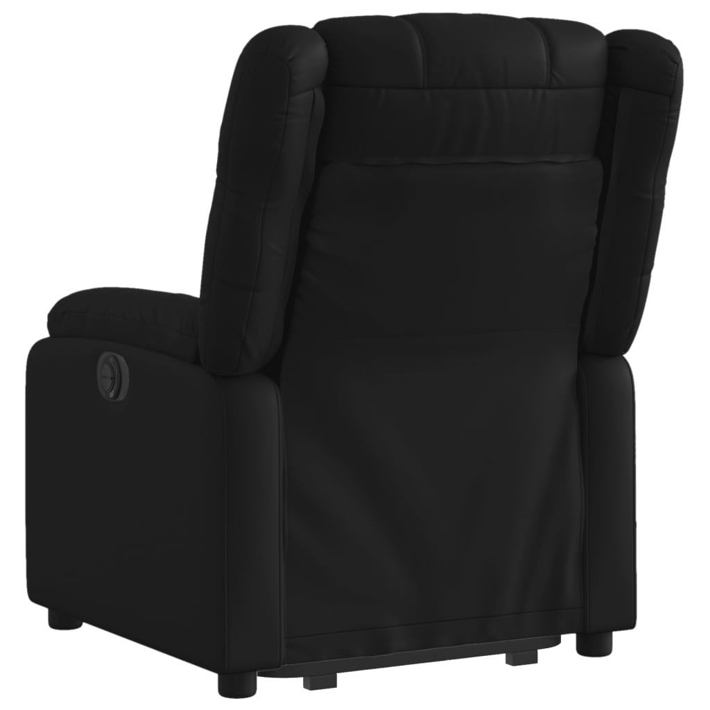 Naslonjač na podizanje od umjetne kože crni