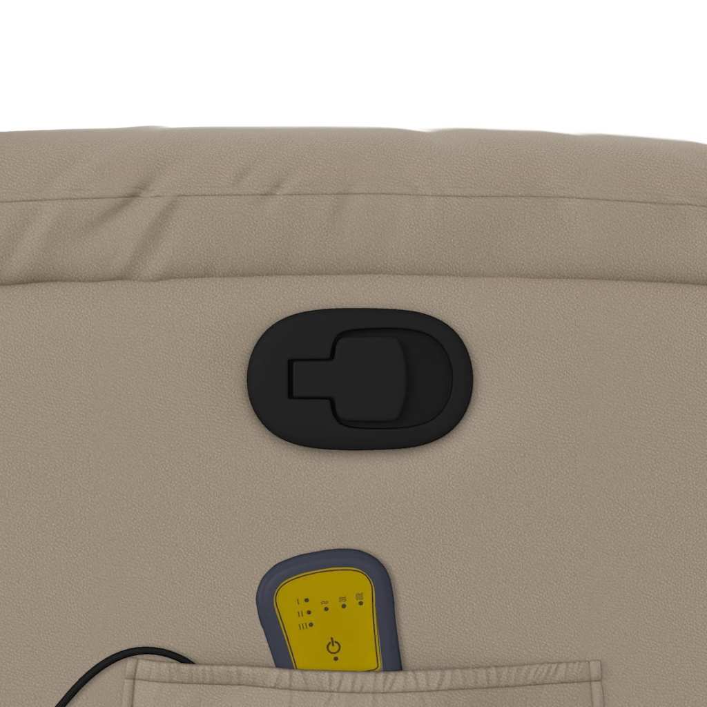 Masažni naslonjač na podizanje od umjetne kože boja cappuccina
