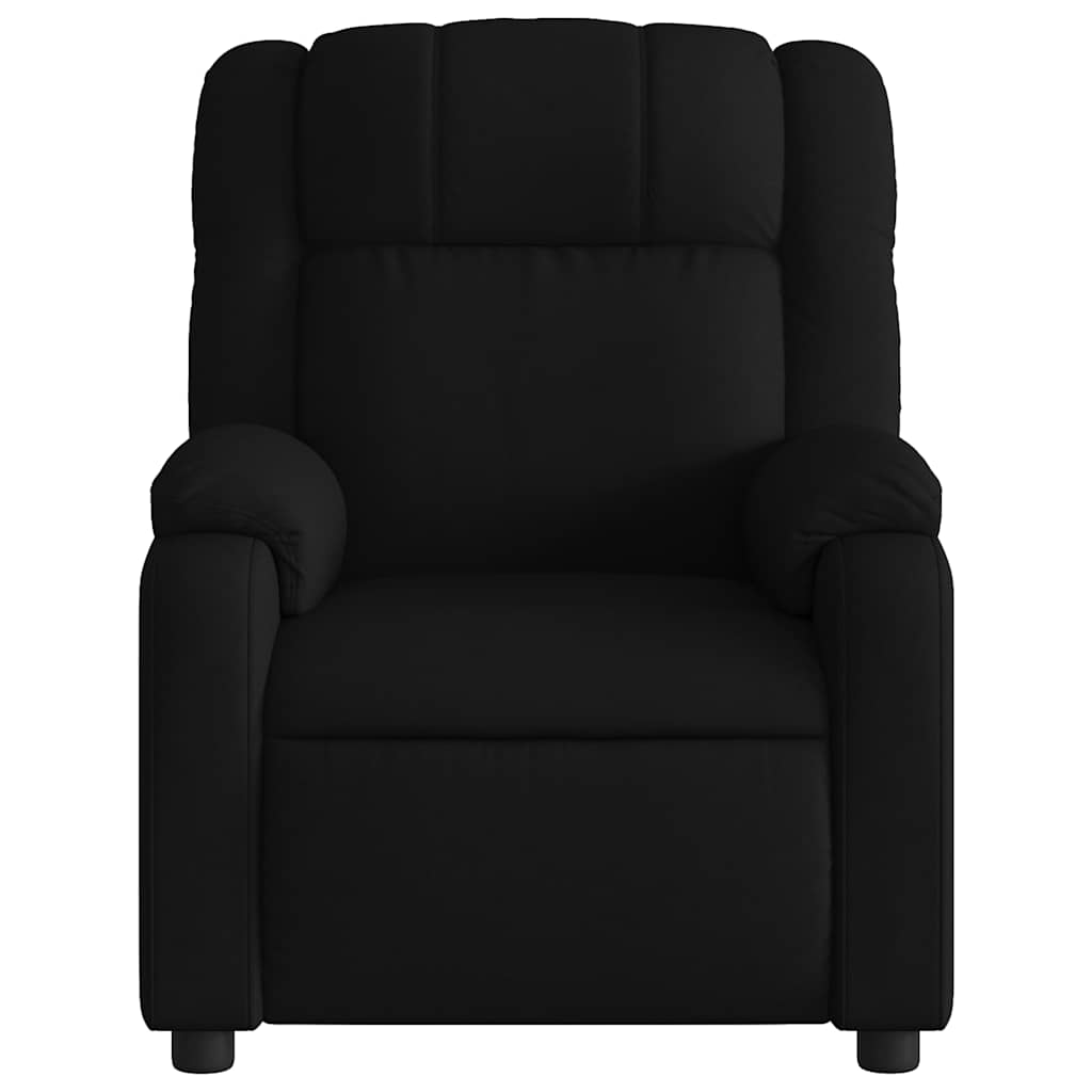 Električni naslonjač od tkanine crni