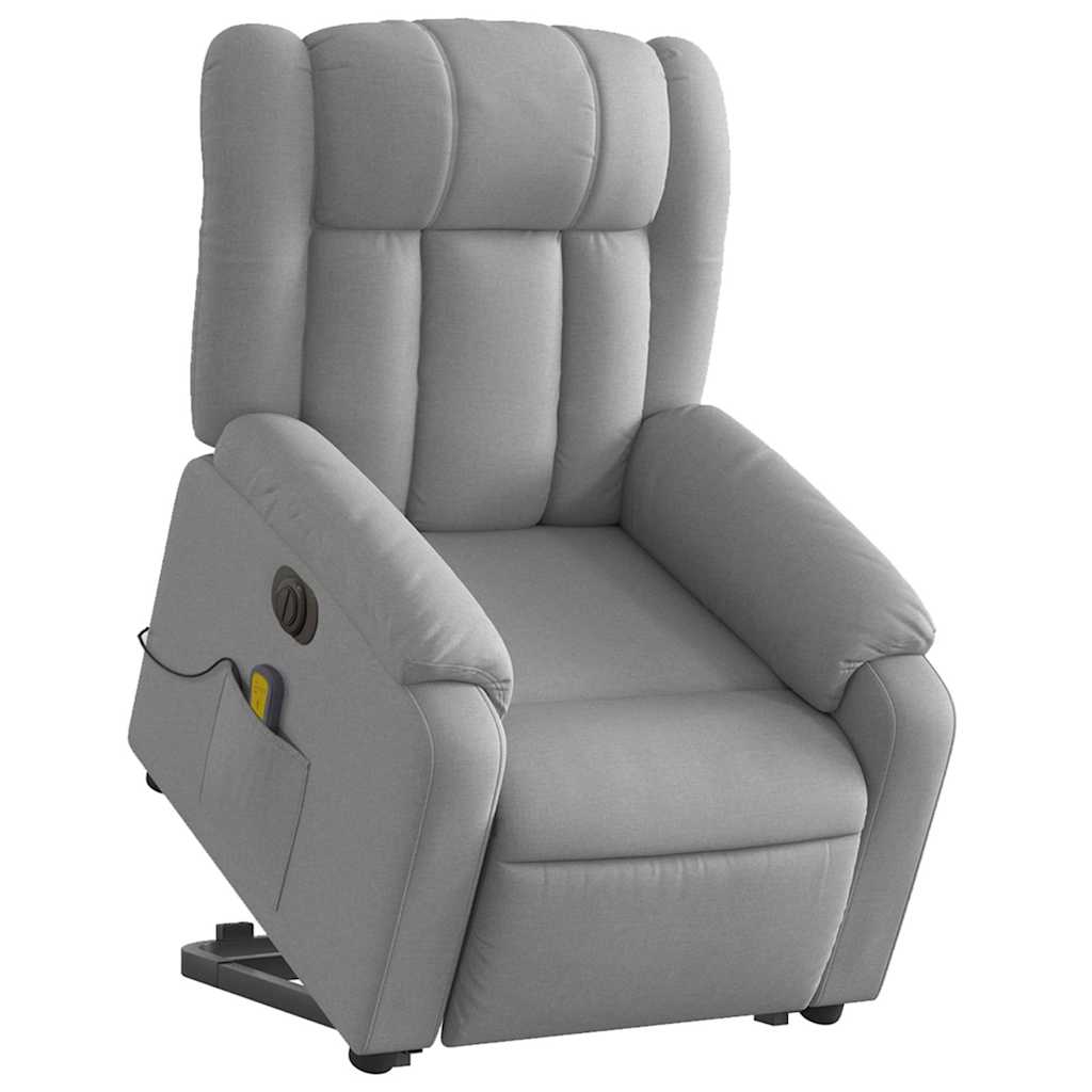 Električni masažni naslonjač na podizanje tkanina svjetlosivi