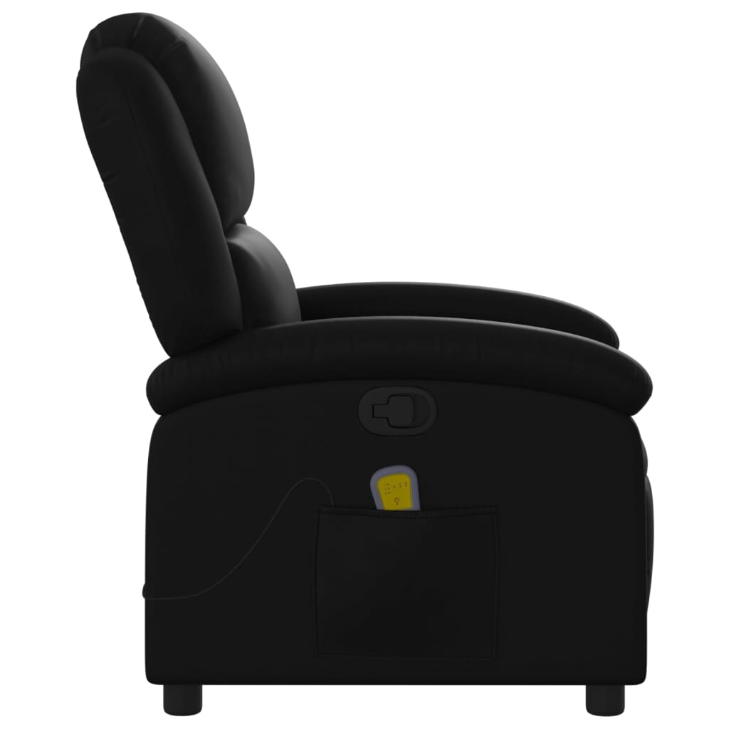 Masažna fotelja za odmor, crna, umjetna koža