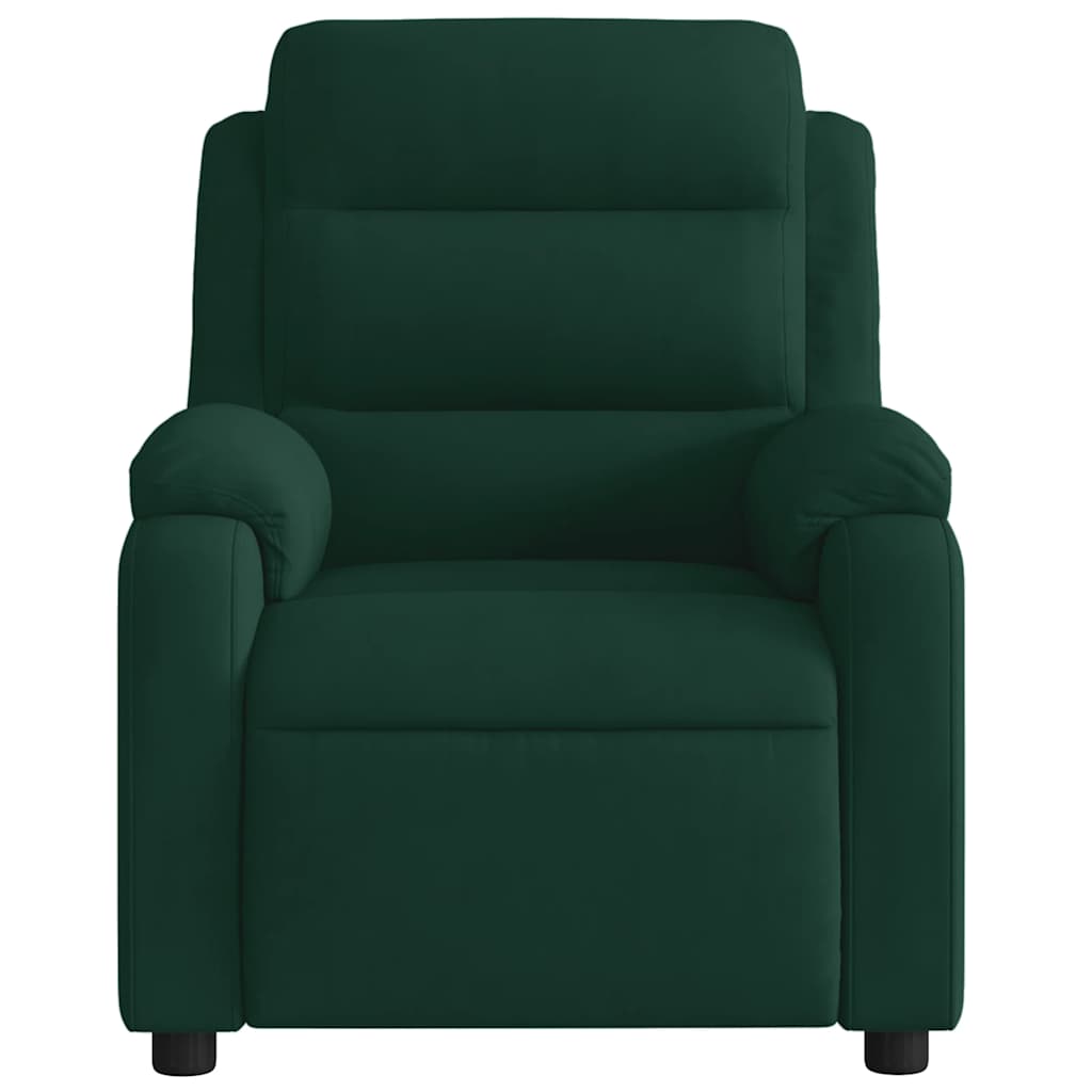 Masažna fotelja od tamnozelenog baršuna