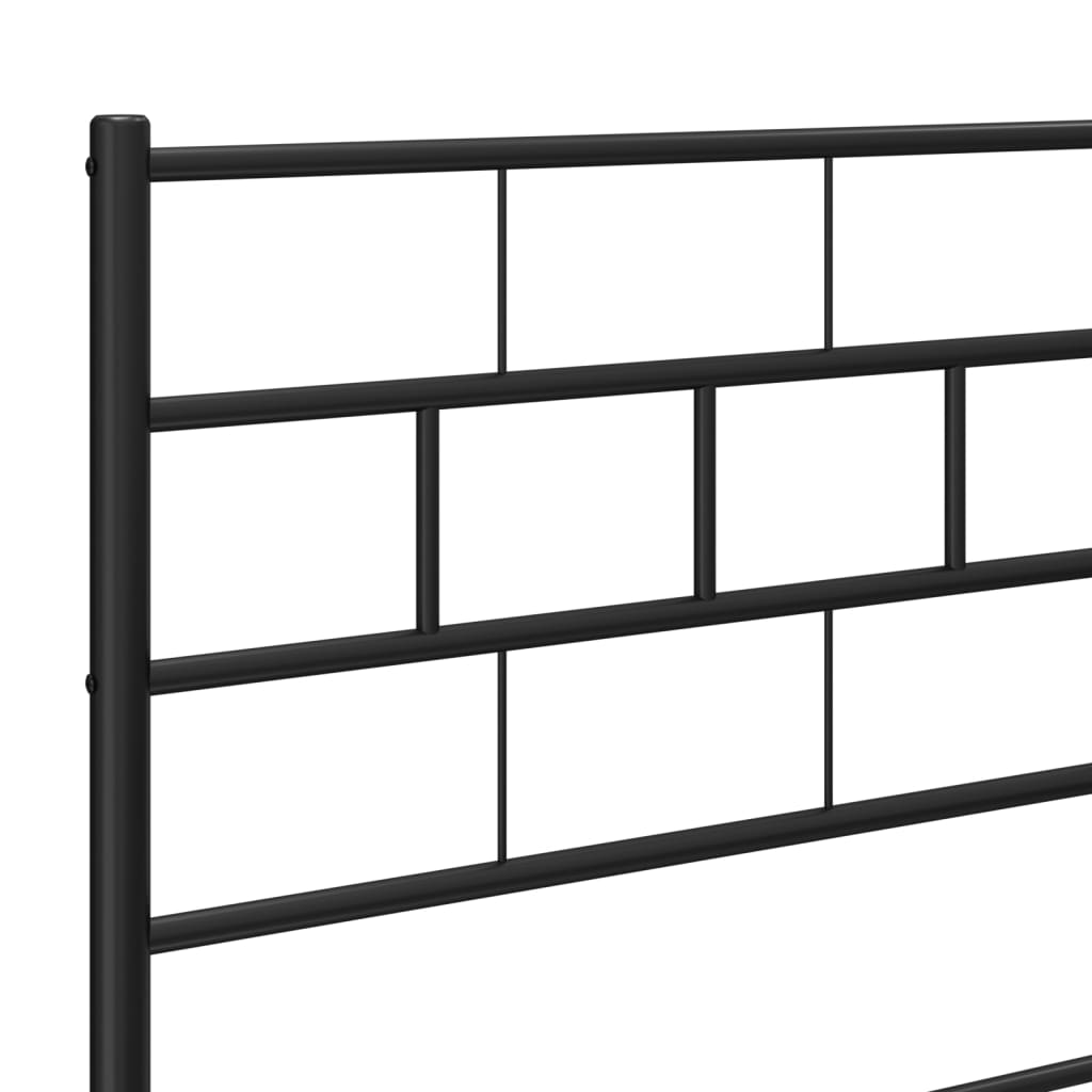 Metalni okvir za krevet s uzglavljem crni 180x200 cm