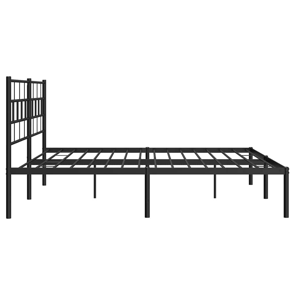 Metalni okvir za krevet s uzglavljem crni 193x203 cm
