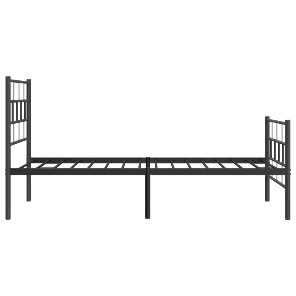 Metalni okvir kreveta uzglavlje i podnožje crni 90x190 cm