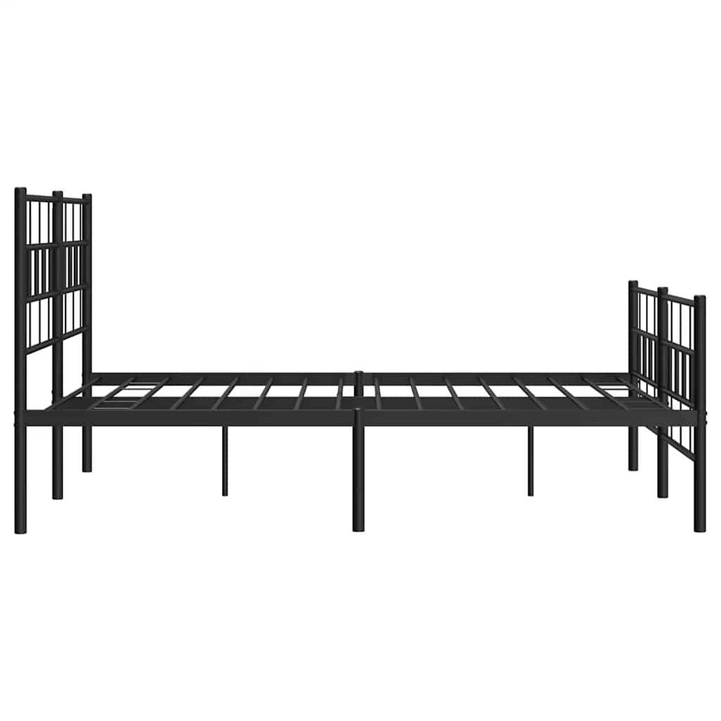 Metalni okvir kreveta uzglavlje i podnožje crni 135x190 cm
