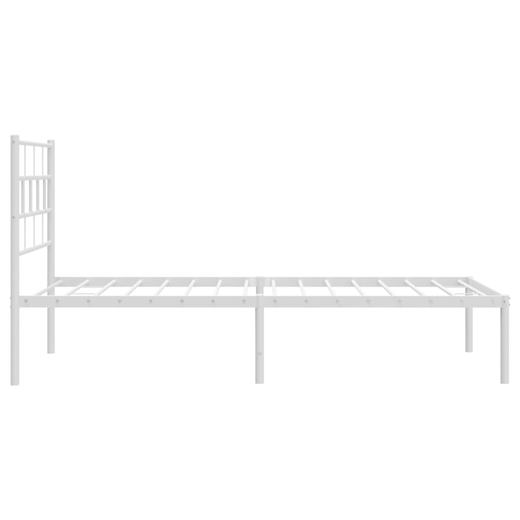 Metalni okvir za krevet s uzglavljem bijeli 80x200 cm