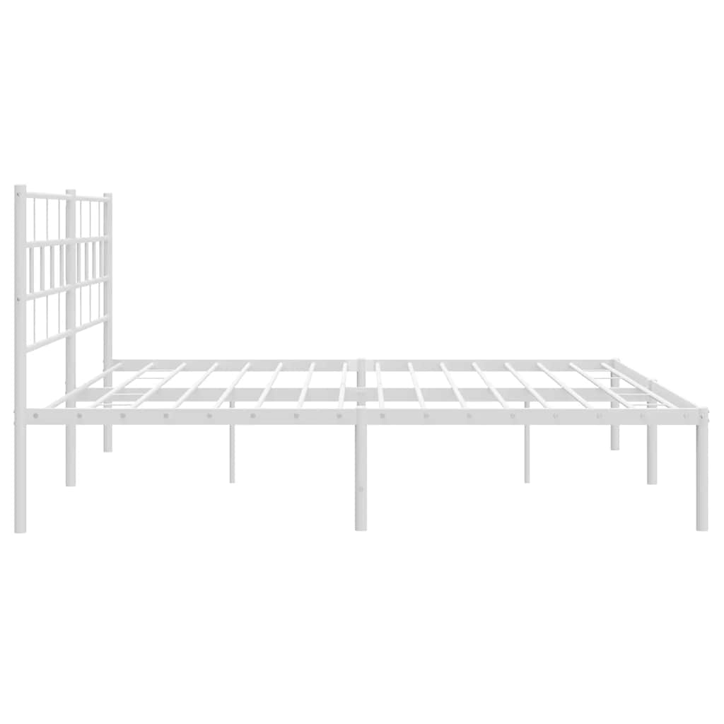 Metalni okvir za krevet s uzglavljem bijeli 193x203 cm