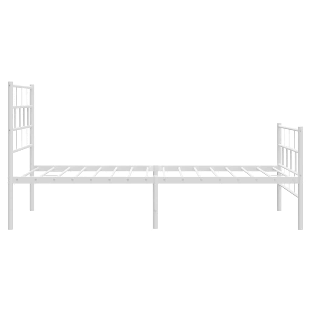 Metalni okvir kreveta uzglavlje i podnožje bijeli 100x190 cm