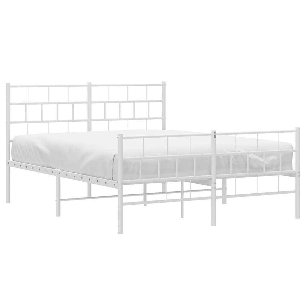 Metalni okvir kreveta uzglavlje i podnožje bijeli 120x200 cm