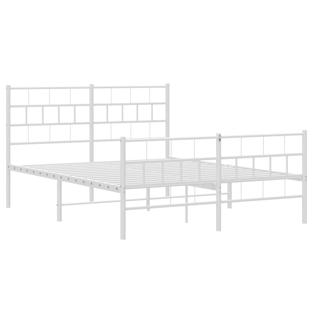 Metalni okvir kreveta uzglavlje i podnožje bijeli 120x200 cm