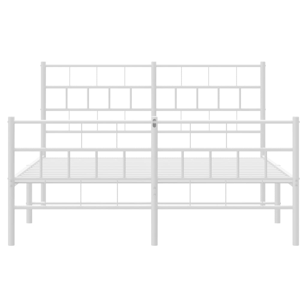 Metalni okvir kreveta uzglavlje i podnožje bijeli 120x200 cm
