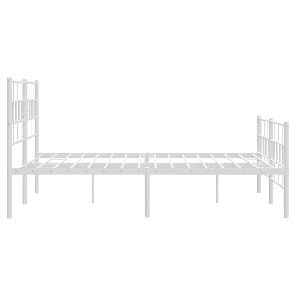 Metalni okvir kreveta uzglavlje i podnožje bijeli 120x200 cm