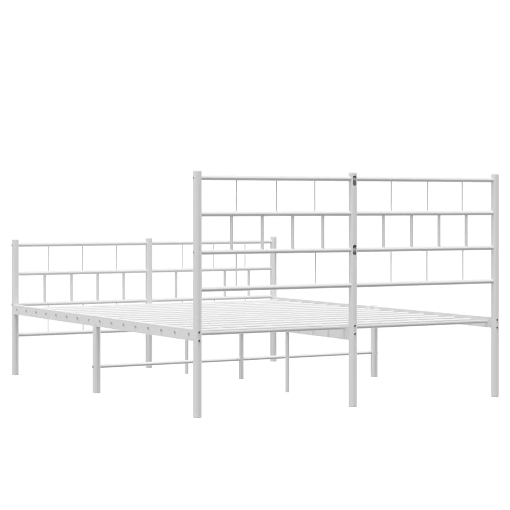 Metalni okvir kreveta uzglavlje i podnožje bijeli 120x200 cm