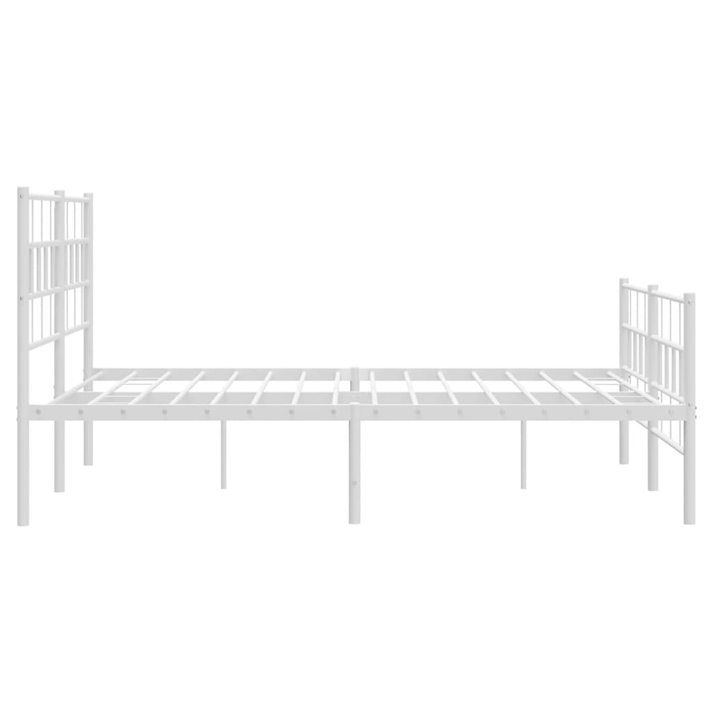 Metalni okvir kreveta uzglavlje i podnožje bijeli 140 x 190 cm