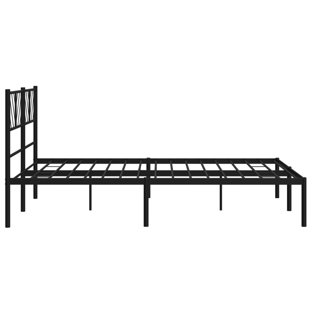 Metalni okvir za krevet s uzglavljem crni 120x190 cm