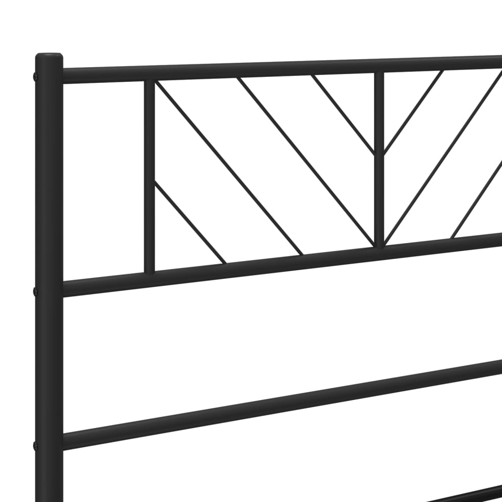 Metalni okvir za krevet s uzglavljem crni 120x190 cm