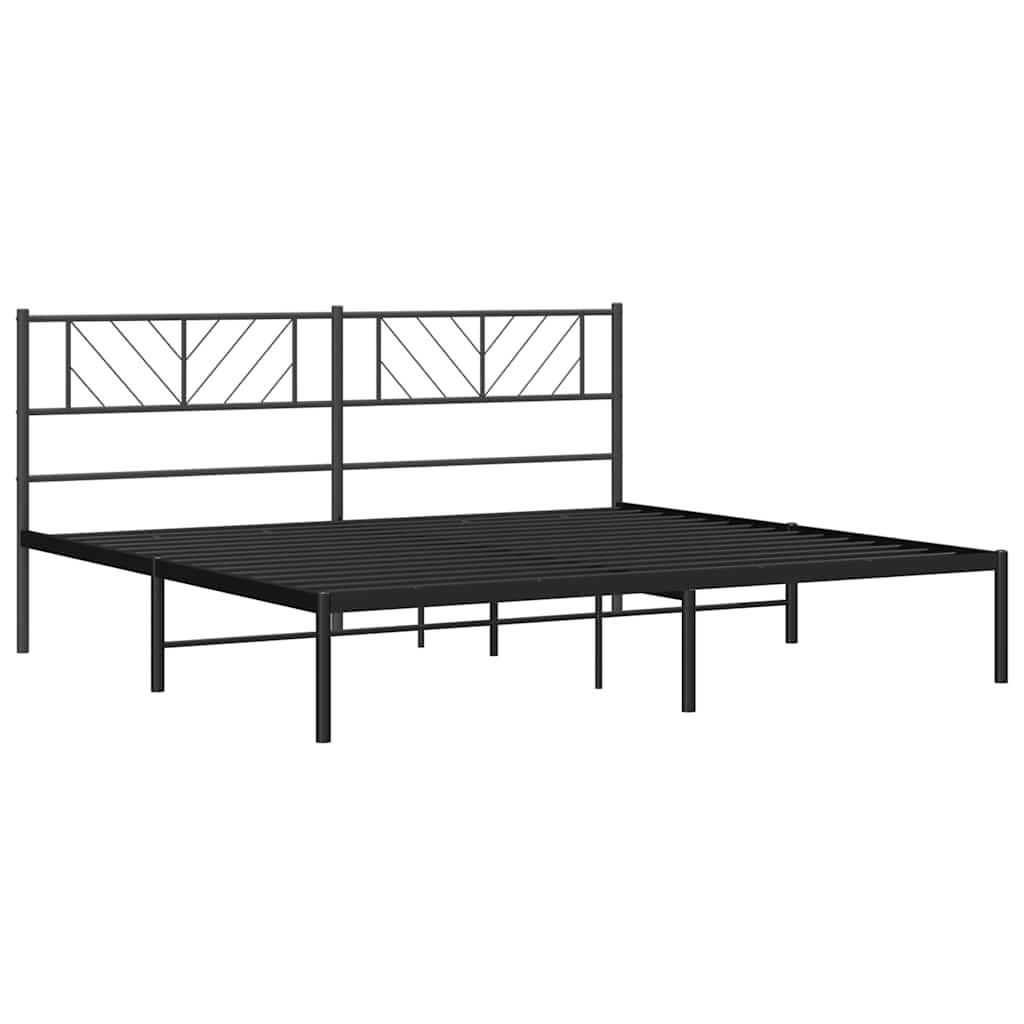 Metalni okvir za krevet s uzglavljem crni 183x213 cm