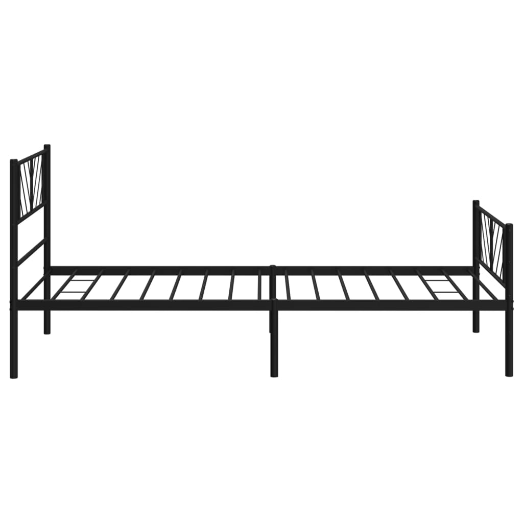 Metalni okvir kreveta uzglavlje i podnožje crni 100x200 cm