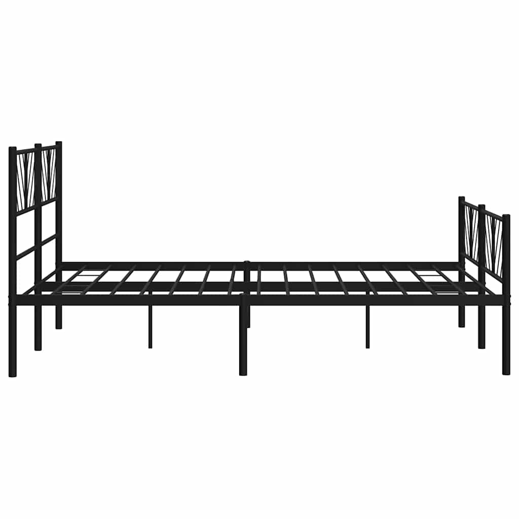 Metalni okvir kreveta uzglavlje i podnožje crni 120x190 cm
