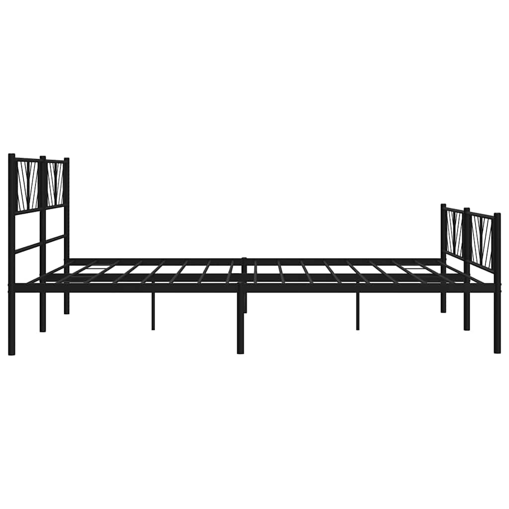 Metalni okvir kreveta uzglavlje i podnožje crni 193x203 cm