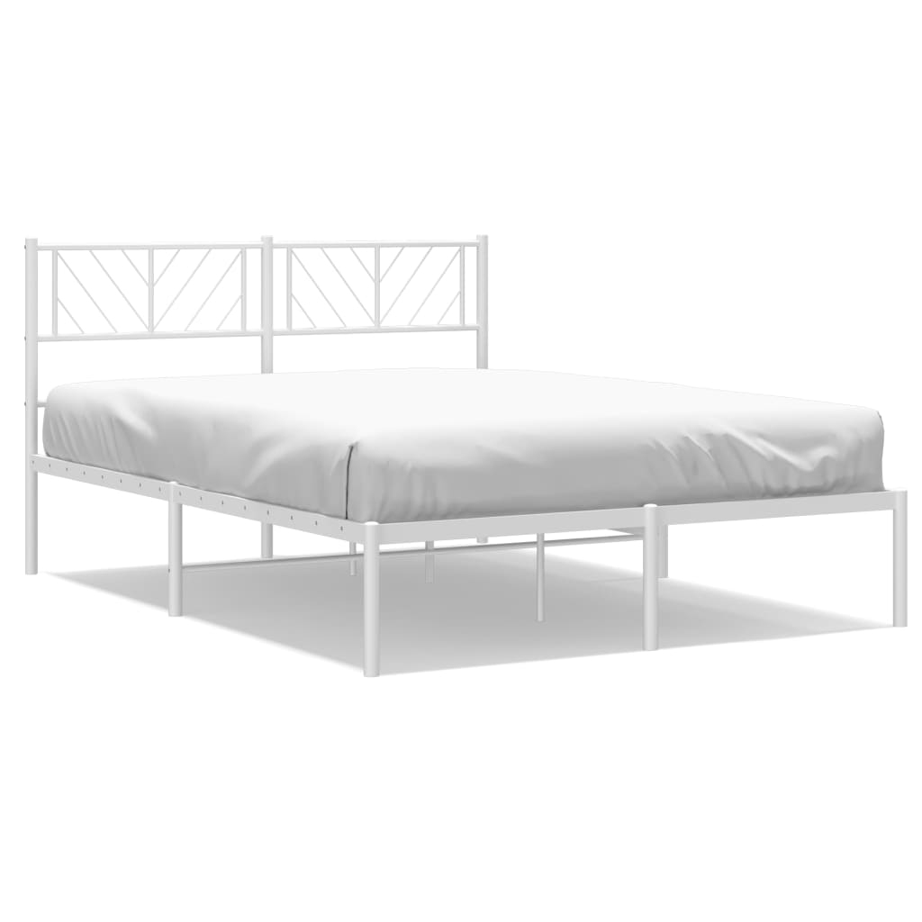 Metalni okvir za krevet s uzglavljem bijeli 120x200 cm