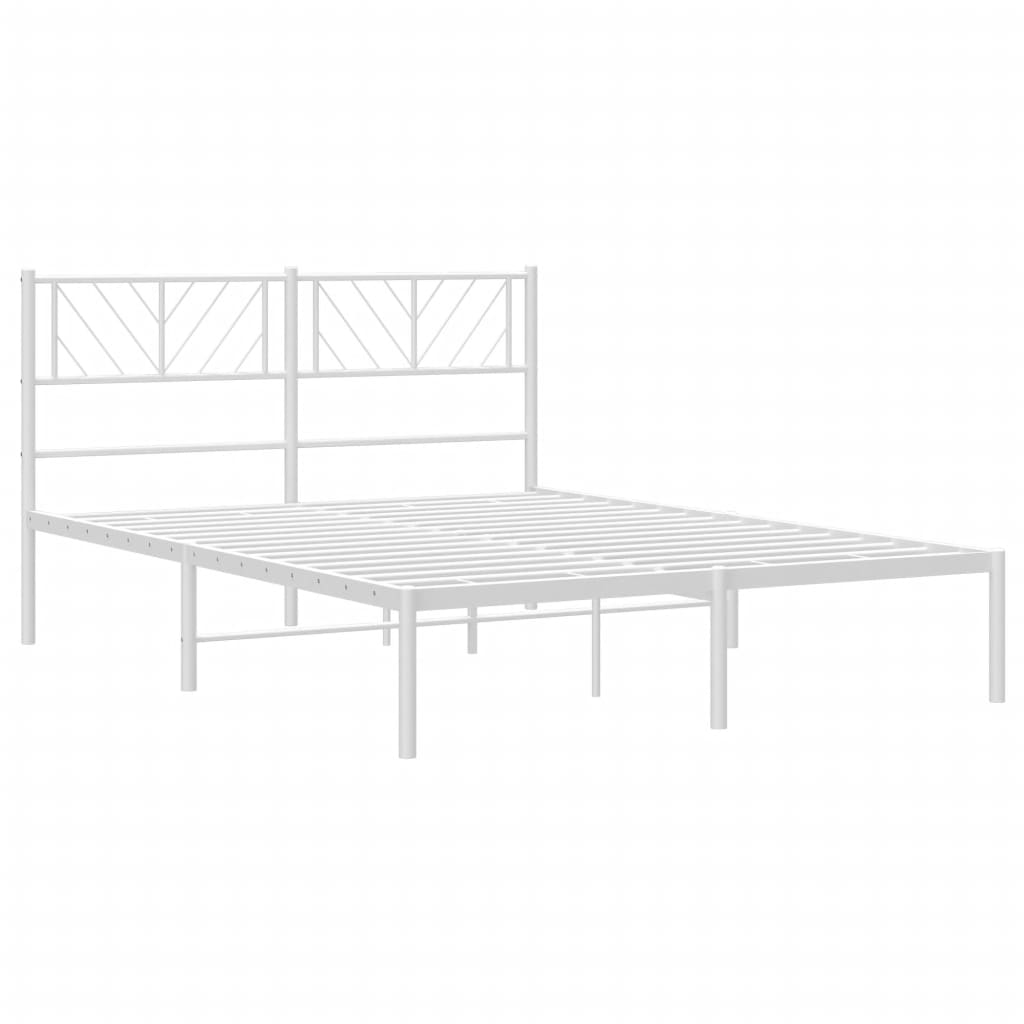 Metalni okvir za krevet s uzglavljem bijeli 140 x 200 cm