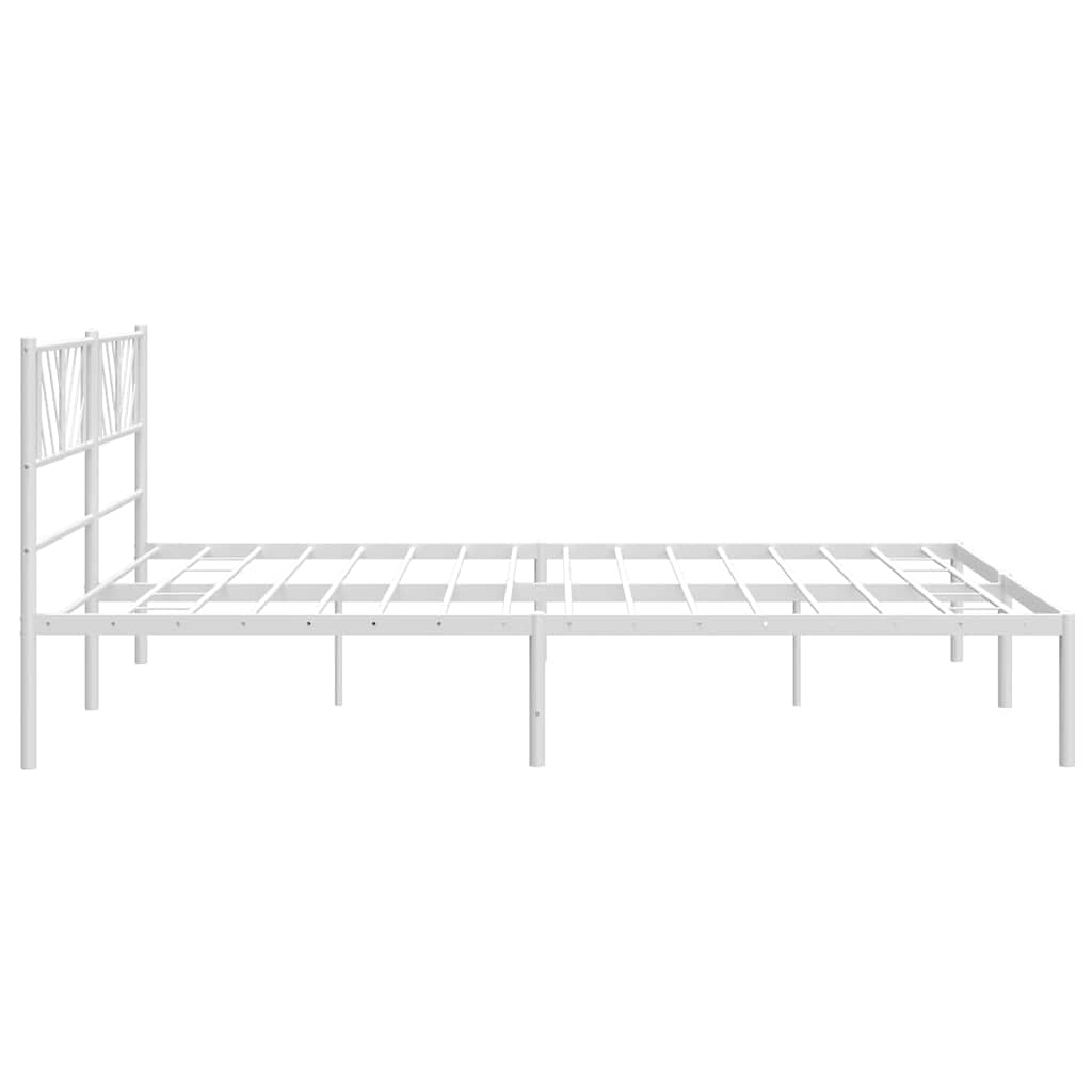 Metalni okvir za krevet s uzglavljem bijeli 183x213 cm