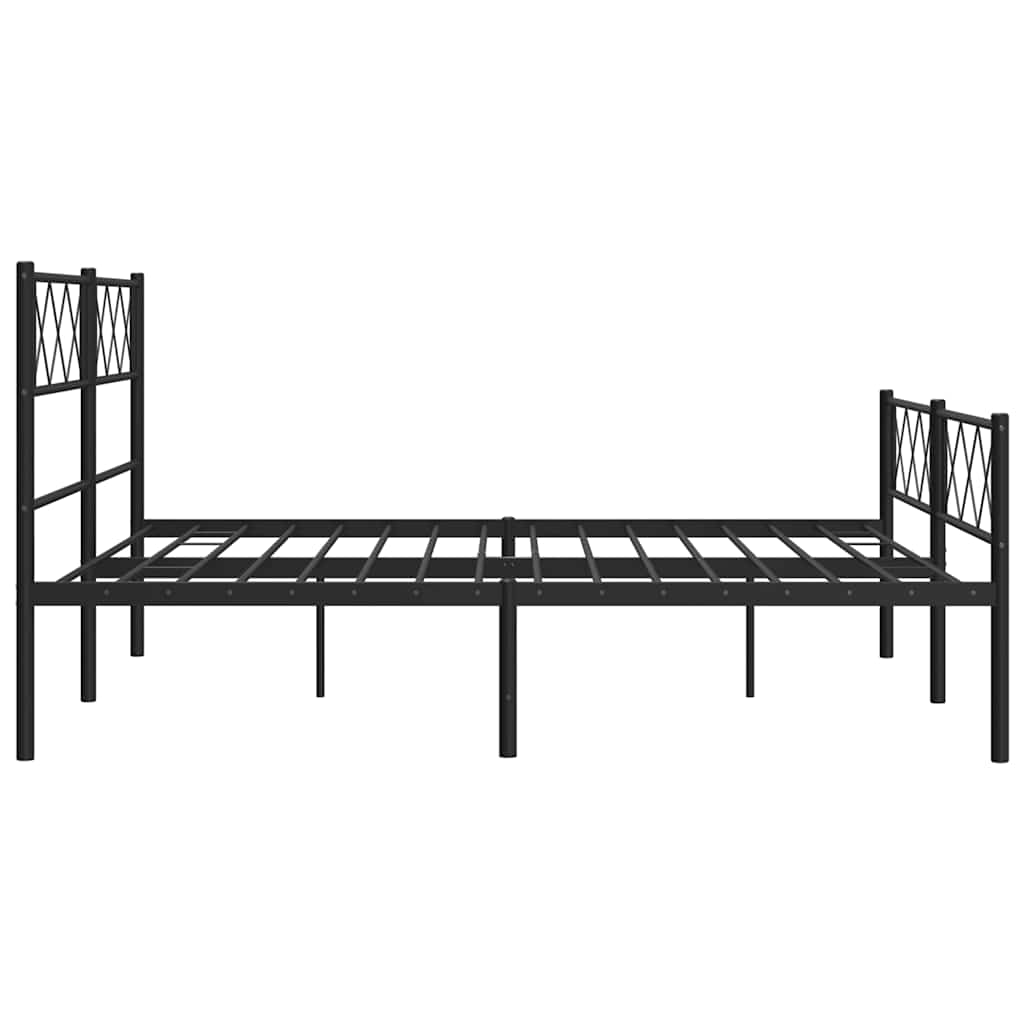 Metalni okvir kreveta uzglavlje i podnožje crni 120x190 cm