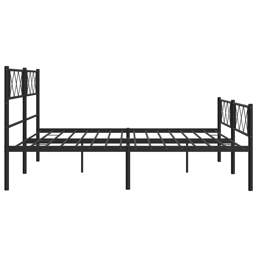 Metalni okvir kreveta uzglavlje i podnožje crni 193x203 cm