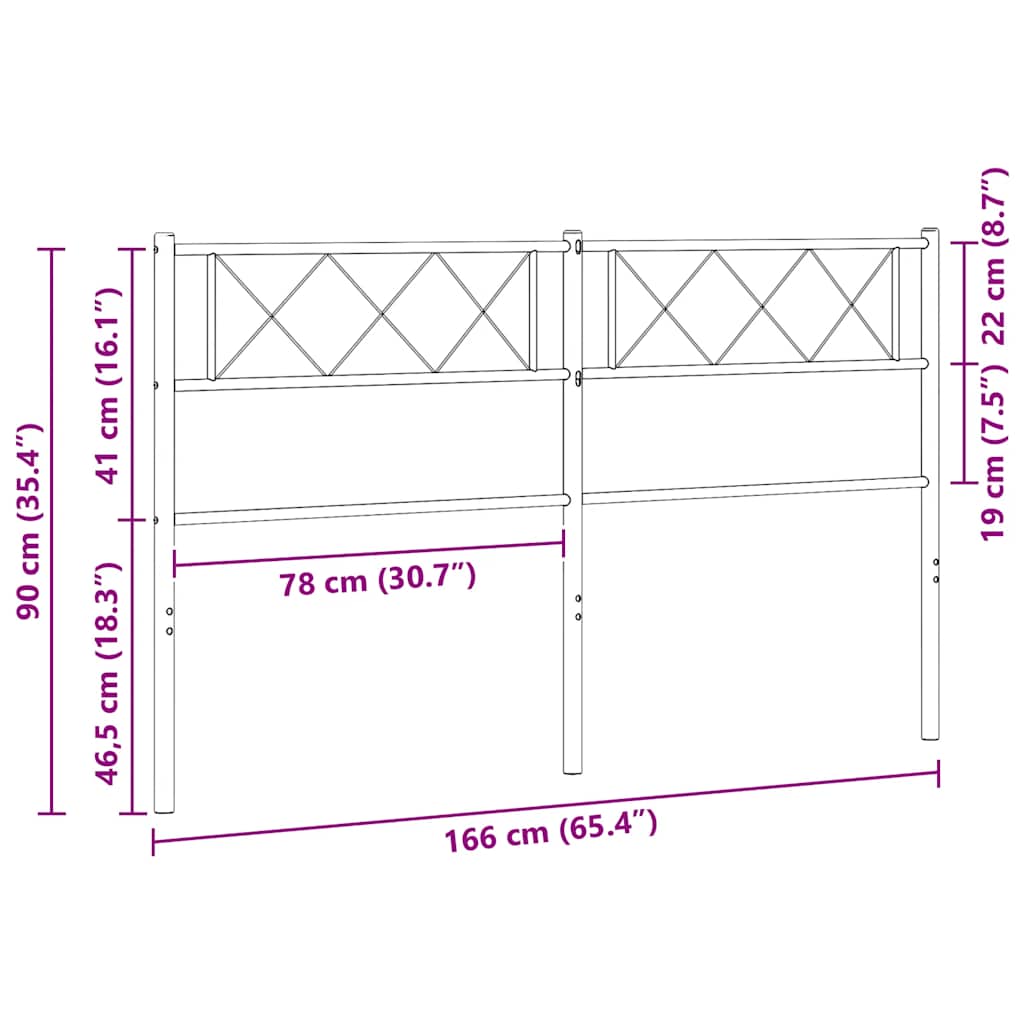Metalno zamjensko uzglavlje crno 160 cm