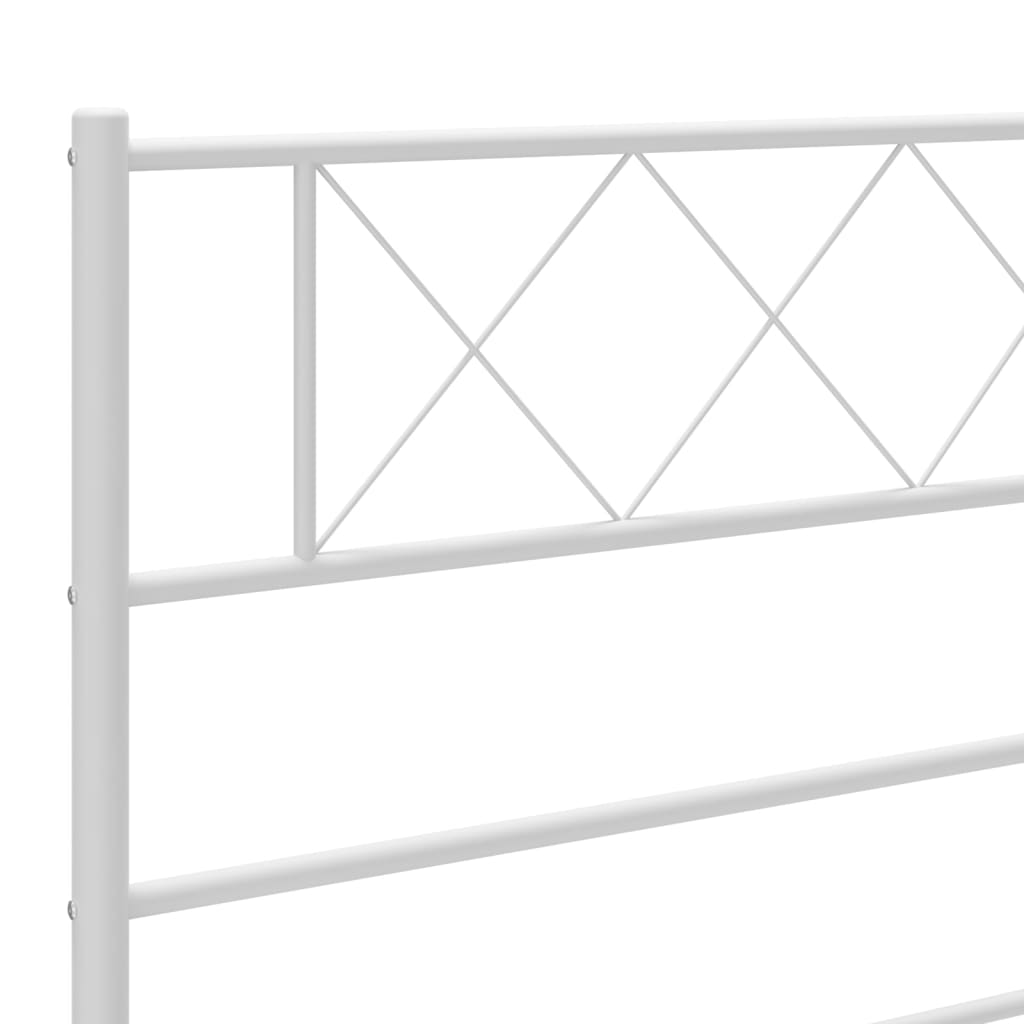 Metalni okvir za krevet s uzglavljem bijeli 107x203 cm