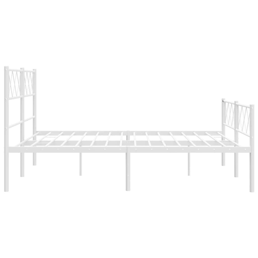 Metalni okvir kreveta uzglavlje i podnožje bijeli 140 x 190 cm