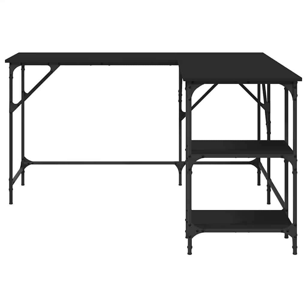 Radni stol crni 139 x 139 x 75 cm od konstruiranog drva