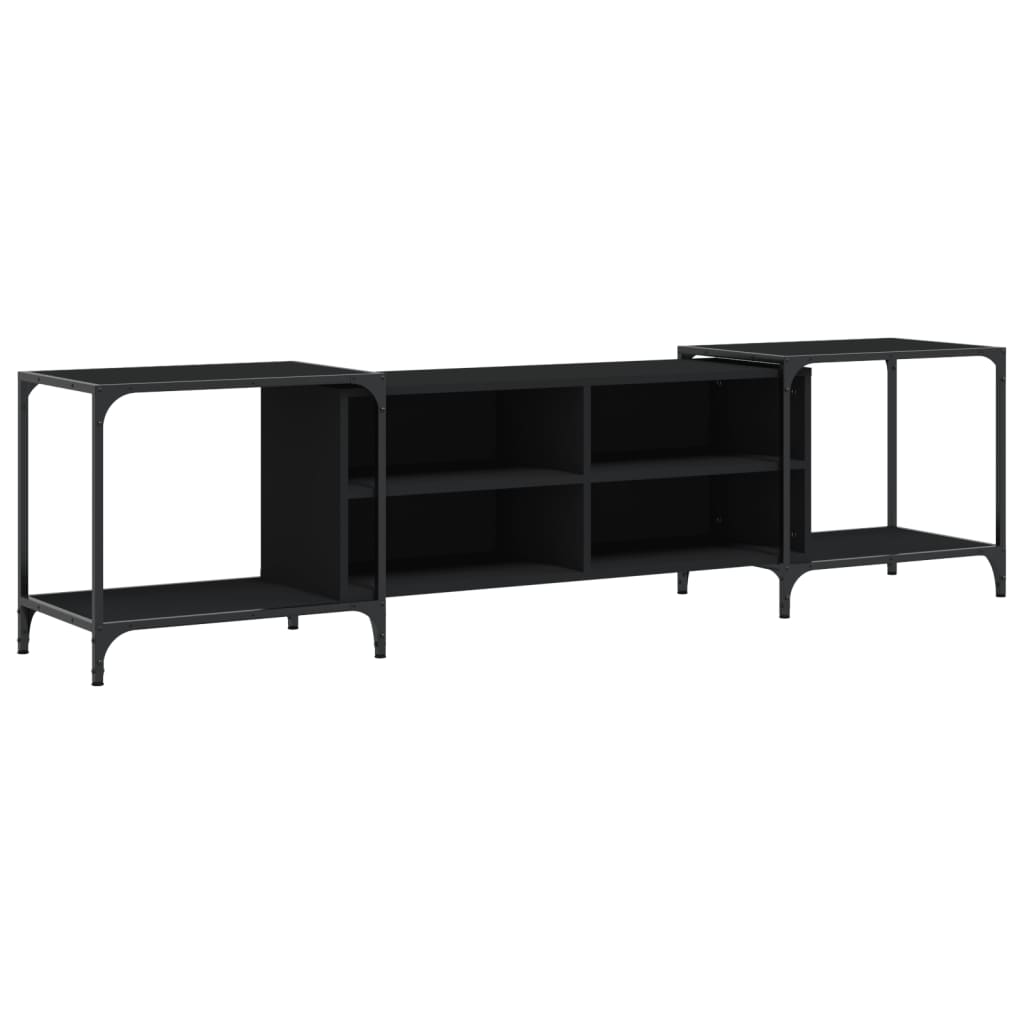 TV ormarić crni 203 x 37 x 50 cm od konstruiranog drva
