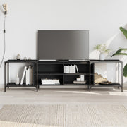 TV ormarić crni 203 x 37 x 50 cm od konstruiranog drva