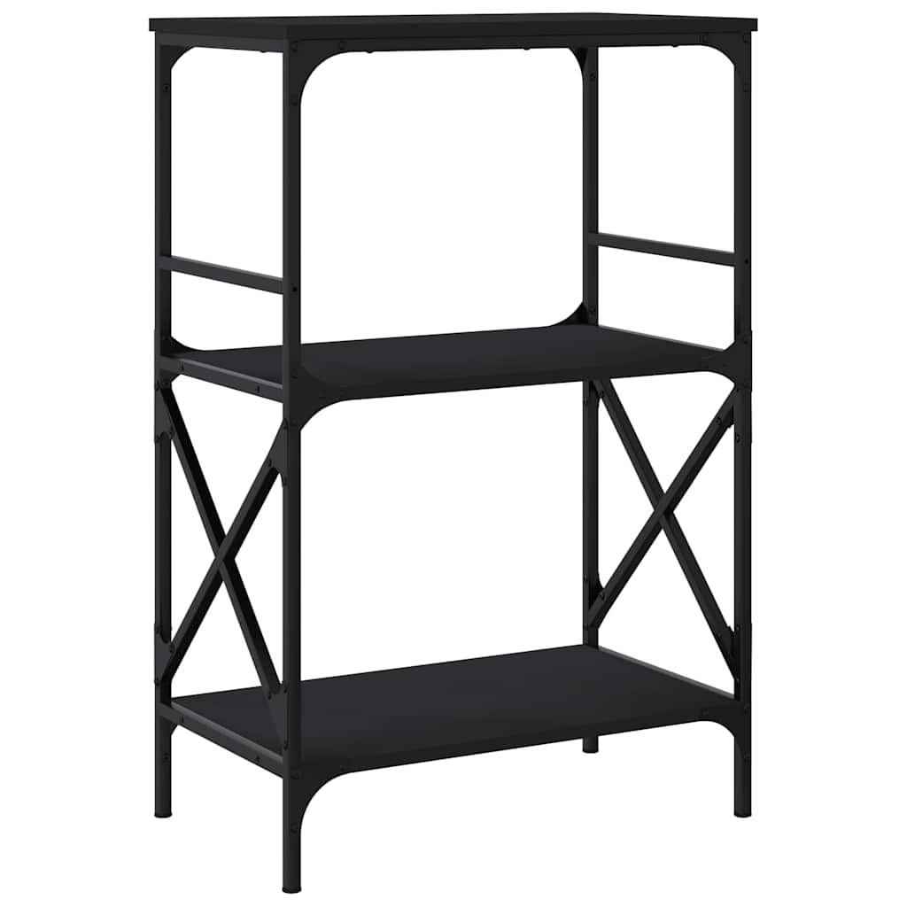 Regal za knjige s 3 razine crni 59x35x90,5 cm konstruirano drvo