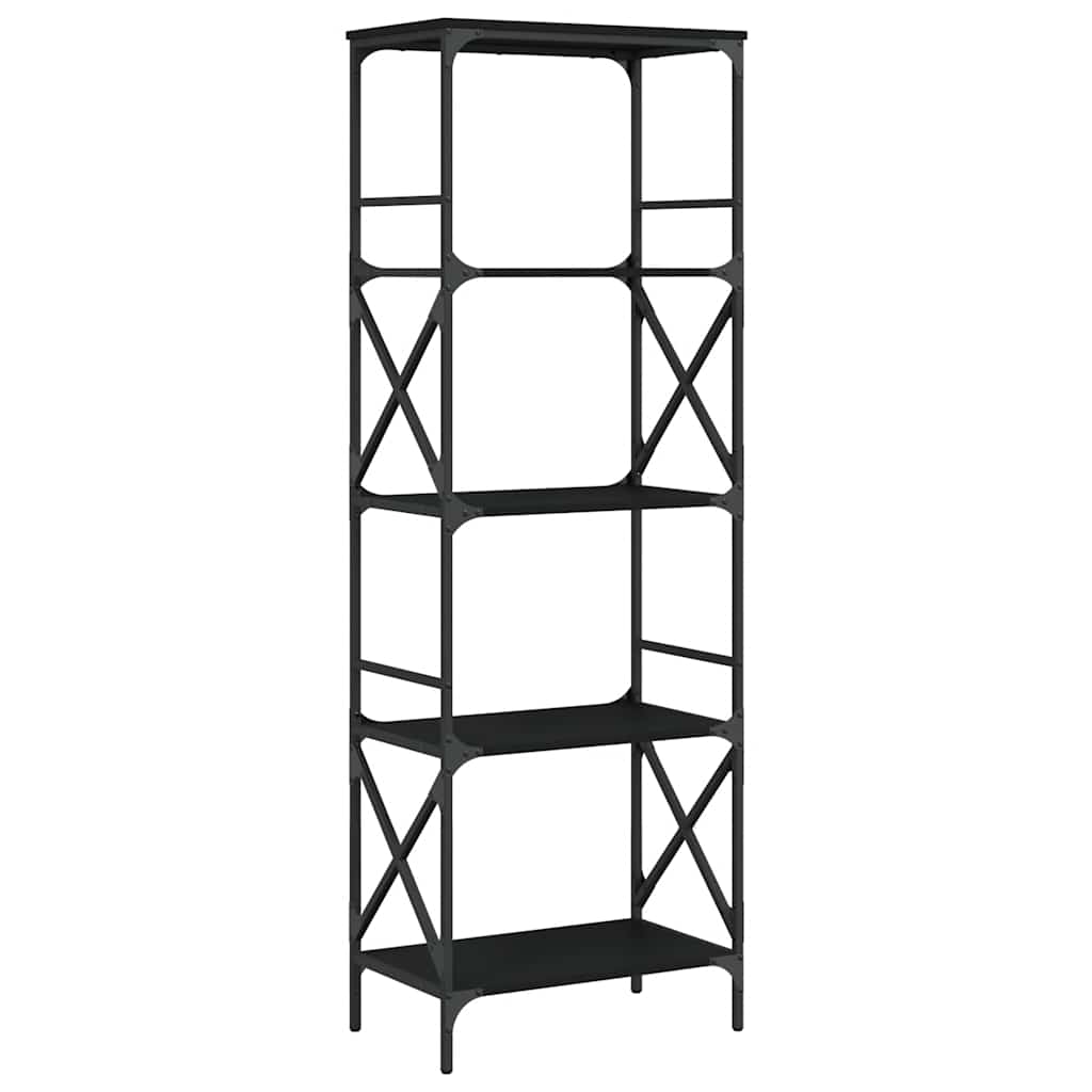 Regal za knjige s 5 razina crni 59x35x171 cm konstruirano drvo