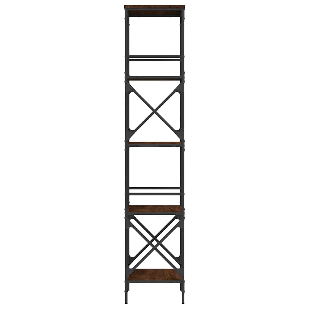 Regal za knjige 5 razina smeđa boja hrasta 59x35x171 cm drveni