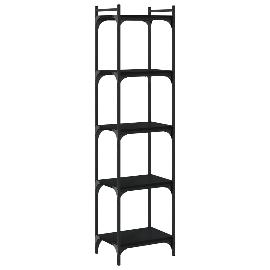 Regal za knjige s 5 razina crni 40x30x154 cm konstruirano drvo