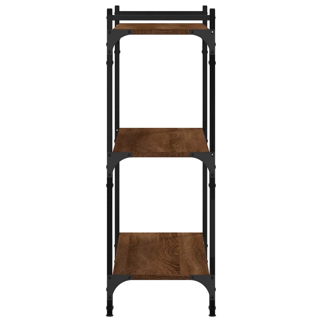 Regal za knjige s 3 razine smeđa boja hrasta 80x30x86 cm drveni