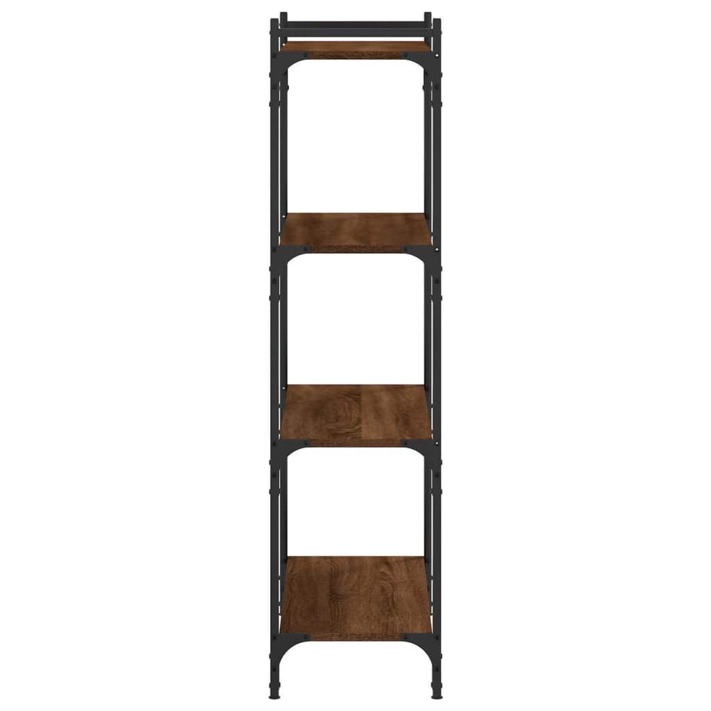 Regal za knjige 4 razine smeđa boja hrasta 80x30x120 cm drveni